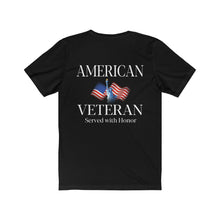 Load image into Gallery viewer, American Veteran Army Service Men Women Protect and Serve Disabled Vet Unisex Jersey Short Sleeve Tee