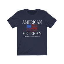 Load image into Gallery viewer, American Veteran Army Service Men Women Protect and Serve Unisex Jersey Short Sleeve Tee