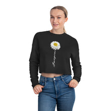 Load image into Gallery viewer, Women's Cropped Sweatshirt Imagine Flower Sunflower Fall Fashion Retro Summer Autumn