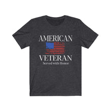 Load image into Gallery viewer, American Veteran Army Service Men Women Protect and Serve Unisex Jersey Short Sleeve Tee