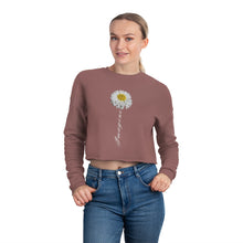 Load image into Gallery viewer, Women's Cropped Sweatshirt Imagine Flower Sunflower Fall Fashion Retro Summer Autumn