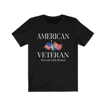 Load image into Gallery viewer, American Veteran Army Service Men Women Protect and Serve Unisex Jersey Short Sleeve Tee