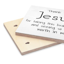 Load image into Gallery viewer, Wood Canvas Jesus Thank You Jesus Scripture God Christian Decor Home Decor Blessed Mess Saved Gift Prayer