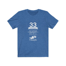Load image into Gallery viewer, Pregnancy Tshirt Tee Expecting Parenting Birth Baby Baby is the size of Baby Shower Pregnant