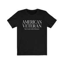 Load image into Gallery viewer, American Veteran Army Service Men Women Protect and Serve Disabled Vet Unisex Jersey Short Sleeve Tee