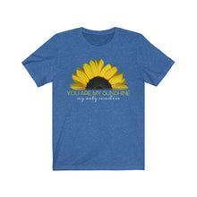 Load image into Gallery viewer, You are my sunshine tee sunflower parent child wife husband girlfriend Jersey gift idea fall autumn Unisex Jersey Short Sleeve Tee
