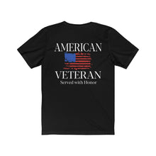 Load image into Gallery viewer, American Veteran Army Service Men Women Protect and Serve Disabled Vet Unisex Jersey Short Sleeve Tee