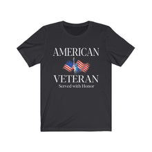 Load image into Gallery viewer, American Veteran Army Service Men Women Protect and Serve Unisex Jersey Short Sleeve Tee