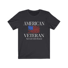 Load image into Gallery viewer, American Veteran Army Service Men Women Protect and Serve Unisex Jersey Short Sleeve Tee