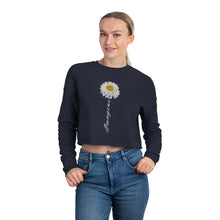 Load image into Gallery viewer, Women's Cropped Sweatshirt Imagine Flower Sunflower Fall Fashion Retro Summer Autumn