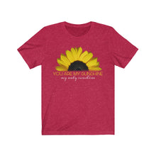 Load image into Gallery viewer, You are my sunshine tee sunflower parent child wife husband girlfriend Jersey gift idea fall autumn Unisex Jersey Short Sleeve Tee