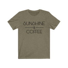 Load image into Gallery viewer, Sunshine and Coffee Positive Latte Graphic Tshirt Funny Humor Birthday Gift Unisex Jersey Short Sleeve Tee
