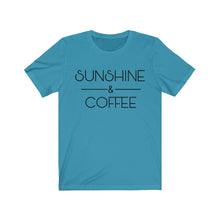 Load image into Gallery viewer, Sunshine and Coffee Positive Latte Graphic Tshirt Funny Humor Birthday Gift Unisex Jersey Short Sleeve Tee
