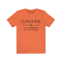 Load image into Gallery viewer, Sunshine and Coffee Positive Latte Graphic Tshirt Funny Humor Birthday Gift Unisex Jersey Short Sleeve Tee
