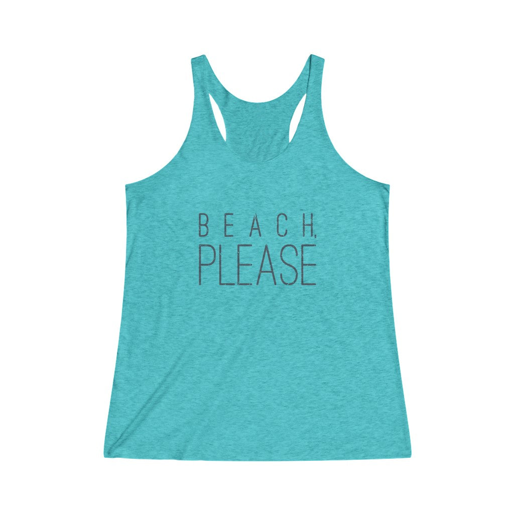 Women's Tri-Blend Racerback Tank Beach T-shirt Tee Summer Vibes Graphic Birthday Gifts Beachy