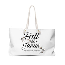 Load image into Gallery viewer, Weekender Bag Fall for Jesus God Autumn Leaves Gifts Hobo Bag Large Purse Beach Bag Extra Large Bag
