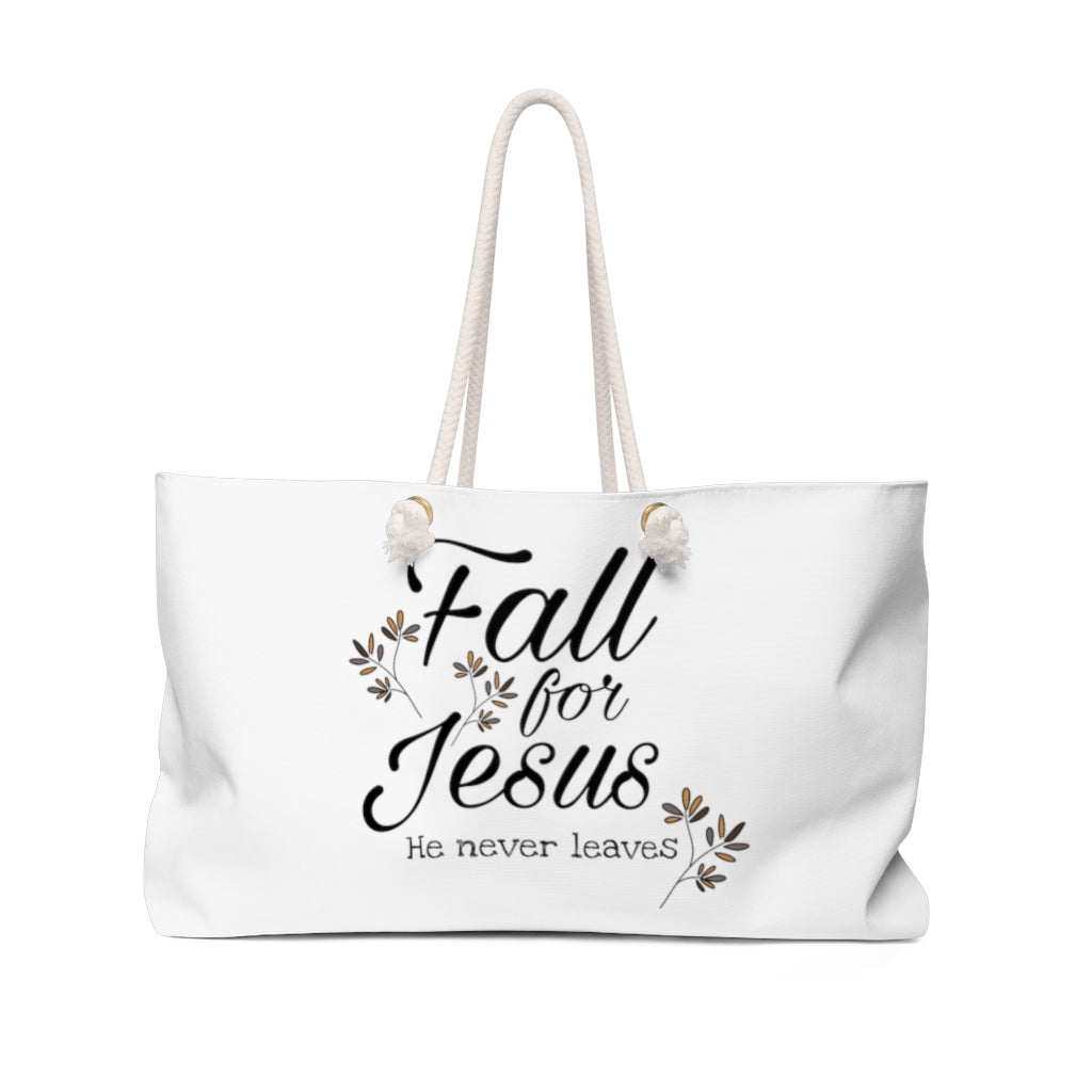 Weekender Bag Fall for Jesus God Autumn Leaves Gifts Hobo Bag Large Purse Beach Bag Extra Large Bag