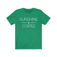 Load image into Gallery viewer, Sunshine and Coffee Positive Latte Graphic Tshirt Funny Humor Birthday Gift Unisex Jersey Short Sleeve Tee
