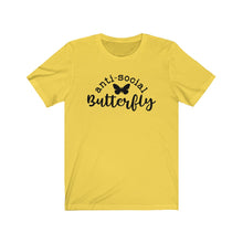 Load image into Gallery viewer, Antisocial Butterfly Humor Sister-in-law Sister BFF Social Distance Introvert Homebody Wife Girlfriend Unisex Jersey Short Sleeve Tee
