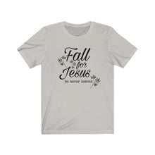 Load image into Gallery viewer, Fall For Jesus God Christian Clothing Style Autumn Leaves Unisex Jersey Short Sleeve Tee
