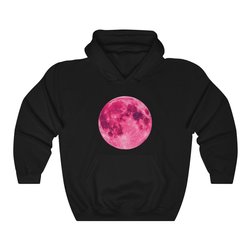 Unisex Heavy Blend Hooded Sweatshirt Moon Planets Space Pink Moon Hoodie