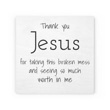 Load image into Gallery viewer, Wood Canvas Jesus Thank You Jesus Scripture God Christian Decor Home Decor Blessed Mess Saved Gift Prayer
