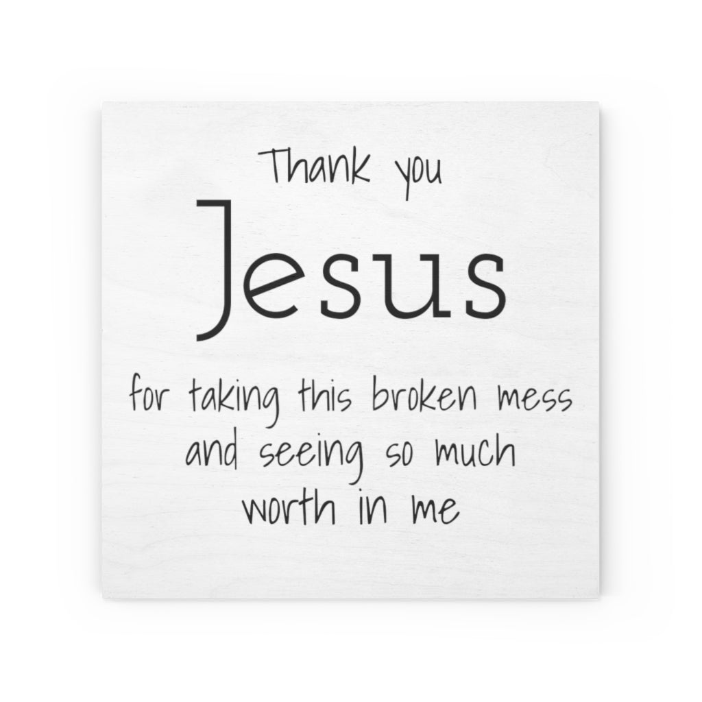 Wood Canvas Jesus Thank You Jesus Scripture God Christian Decor Home Decor Blessed Mess Saved Gift Prayer