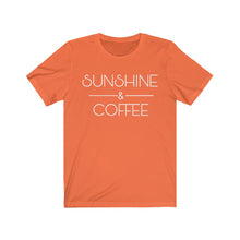 Load image into Gallery viewer, Sunshine and Coffee Positive Latte Graphic Tshirt Funny Humor Birthday Gift Unisex Jersey Short Sleeve Tee
