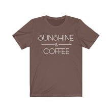 Load image into Gallery viewer, Sunshine and Coffee Positive Latte Graphic Tshirt Funny Humor Birthday Gift Unisex Jersey Short Sleeve Tee
