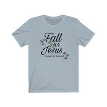 Load image into Gallery viewer, Fall For Jesus God Christian Clothing Style Autumn Leaves Unisex Jersey Short Sleeve Tee
