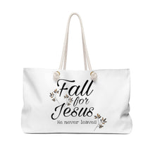 Load image into Gallery viewer, Weekender Bag Fall for Jesus God Autumn Leaves Gifts Hobo Bag Large Purse Beach Bag Extra Large Bag
