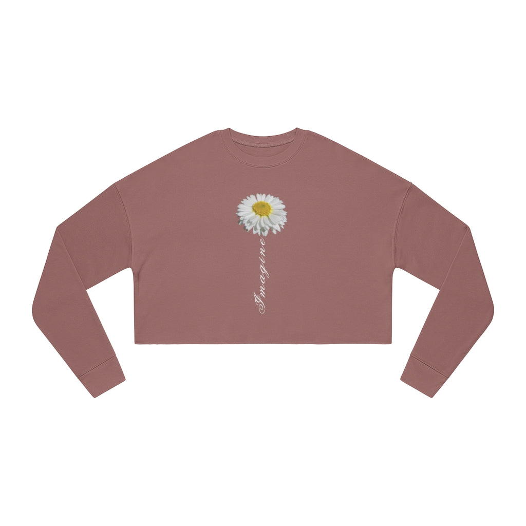 Women's Cropped Sweatshirt Imagine Flower Sunflower Fall Fashion Retro Summer Autumn