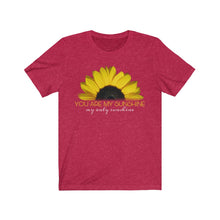 Load image into Gallery viewer, You are my sunshine tee sunflower parent child wife husband girlfriend Jersey gift idea fall autumn Unisex Jersey Short Sleeve Tee
